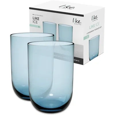 Villeroy & Boch Like Ice Highball/tumbler Pair In Blue