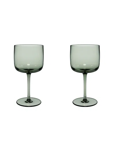 Villeroy & Boch Like Wine Glasses, Set Of 2 In Sage Green