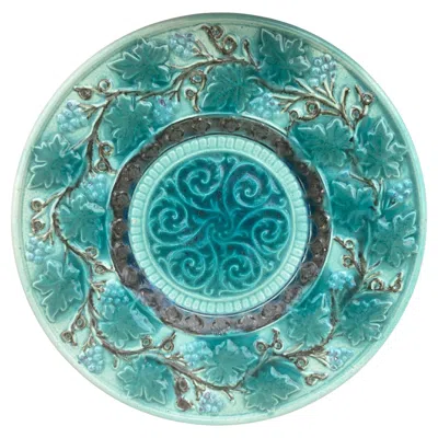 Pre-owned Villeroy & Boch Majolica Grape Plate , Circa 1890 In Purple