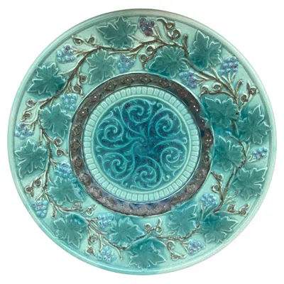Pre-owned Villeroy & Boch Majolica Grape Plate , Circa 1890 In Purple