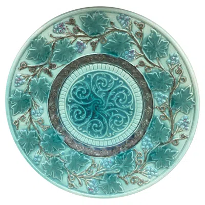 Pre-owned Villeroy & Boch Majolica Grape Plate , Circa 1890 In Purple