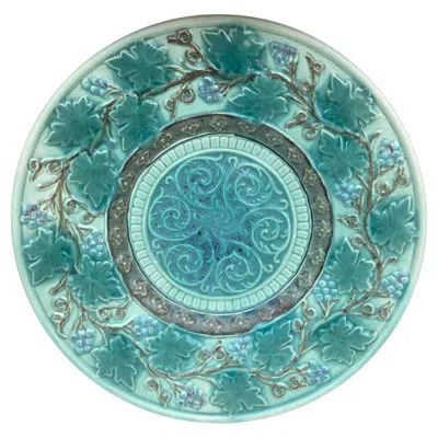 Pre-owned Villeroy & Boch Majolica Grape Plate , Circa 1890 In Purple