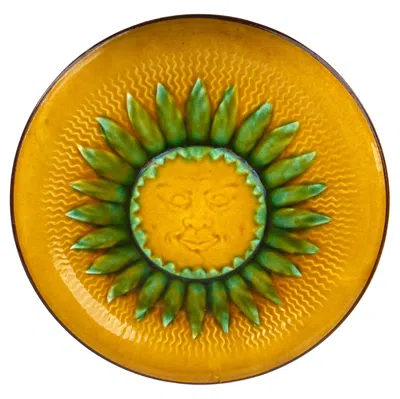 Pre-owned Villeroy & Boch Majolica Sun Plate , Circa 1890 In Orange