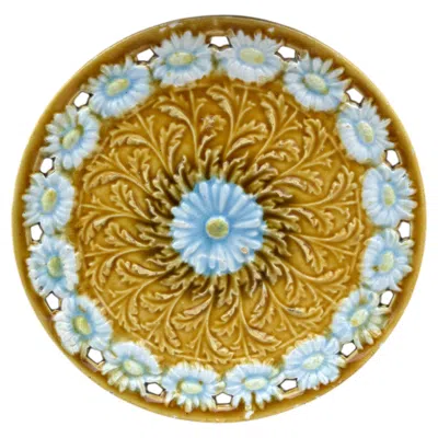 Pre-owned Villeroy & Boch Majolica White Daisies Plate Villeroy Boch Circa 1900