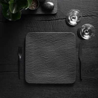 Villeroy & Boch Manufacture 12.75" Buffet Plate Square In Black