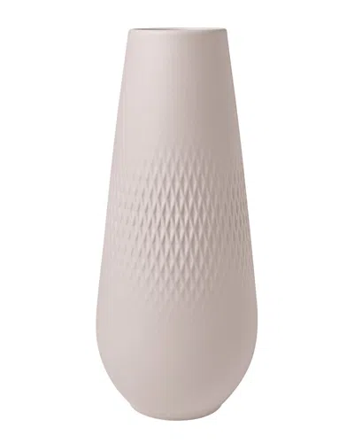 Villeroy & Boch Manufacture Collier Beige Tall Carre Vase In Neutral