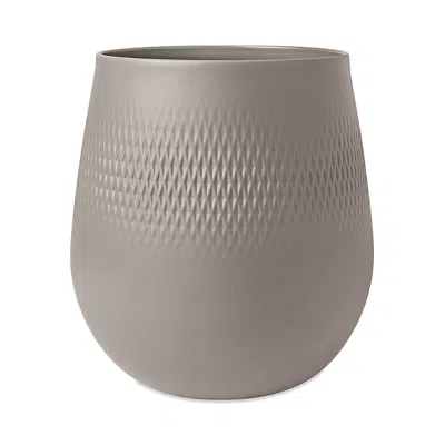 Villeroy & Boch Manufacture Collier Carre Vase, Large In Taupe