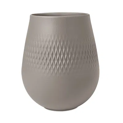 Villeroy & Boch Manufacture Collier Carre Vase, Small In Taupe
