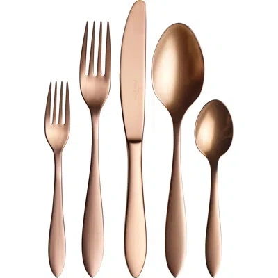 Villeroy & Boch Manufacture Cutlery 5 Piece Stainless Steel Flatware Set, Service For 1 In Gold