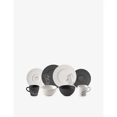 Villeroy & Boch Manufacture Mickey Mouse Eight-piece Porcelain Breakfast Set In White