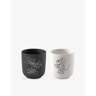 Villeroy & Boch Manufacture Mickey Mouse Set Of Two Porcelain Mugs In Black