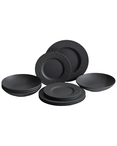 VILLEROY & BOCH VILLEROY & BOCH MANUFACTURE ROCK 12PC DINNERWARE SET