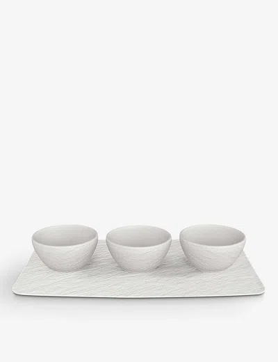 Villeroy & Boch Manufacture Rock 4-piece Dip Bowl Set In White