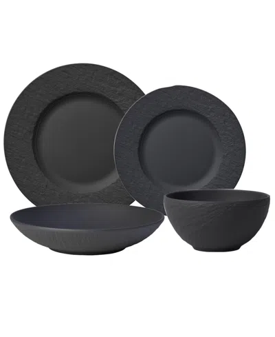 VILLEROY & BOCH MANUFACTURE ROCK 4-PIECE PLACE SETTING