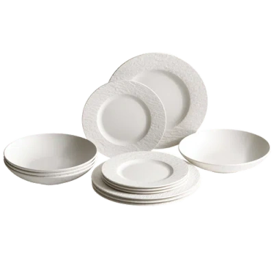 VILLEROY & BOCH VILLEROY & BOCH MANUFACTURE ROCK BLANC 12 PIECE SET