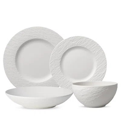 VILLEROY & BOCH MANUFACTURE ROCK BLANC 4 PIECE PLACE SETTING,42407051