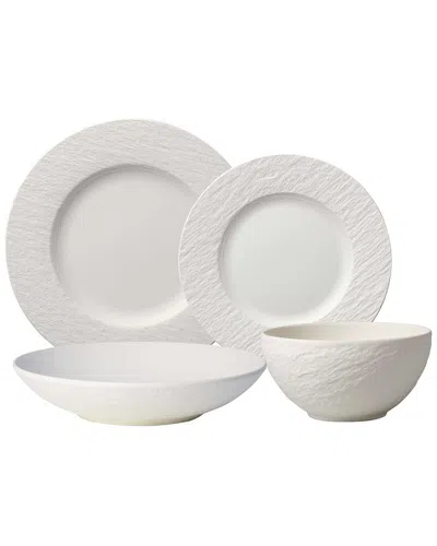 VILLEROY & BOCH VILLEROY & BOCH MANUFACTURE ROCK BLANC 4PC PLATE SET