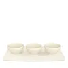 Villeroy & Boch Manufacture Rock Blanc Dip Bowl & Tray, 4-piece Set In White