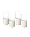 Villeroy & Boch Manufacture Rock Blanc Highball Glasses, Set Of 4 In White