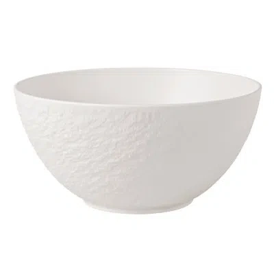 Villeroy & Boch Manufacture Rock Blanc Salad Bowl, Premium Porcelain, Made In Germany, Creamy White, Dishwasher-safe