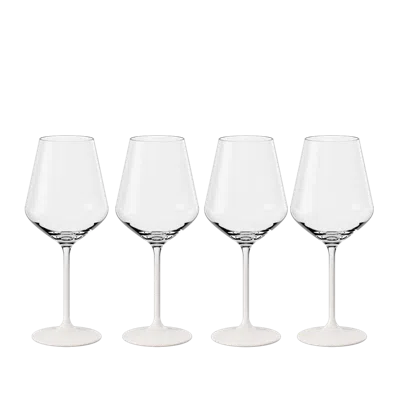 Villeroy & Boch Manufacture Rock Blanc White Wine Set Of 4 In Transparent
