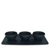 Villeroy & Boch Manufacture Rock Dip Bowl & Tray 4 Piece Set In Black