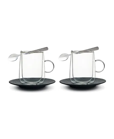Villeroy & Boch Manufacture Rock Insulated Coffee Mugs, Set Of 2 In Black