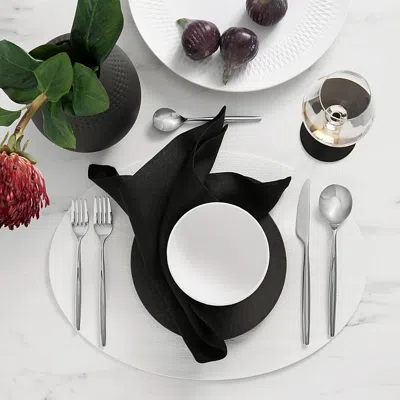 Villeroy & Boch Manufacture Rock Oval Faux Leather Reversible Placemat, Set Of 4 In White