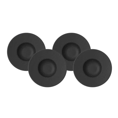 Villeroy & Boch Manufacture Rock Pasta Bowl Set Of 4 In Black