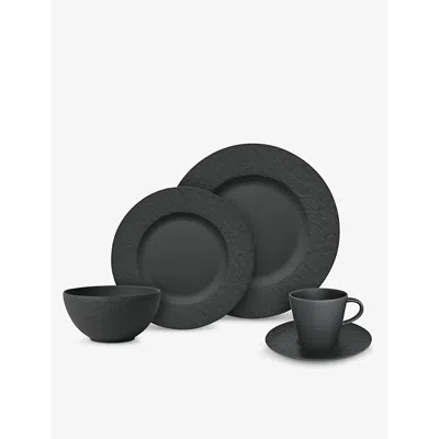Villeroy & Boch Manufacture Rock Porcelain Breakfast Set Of 20 In Black