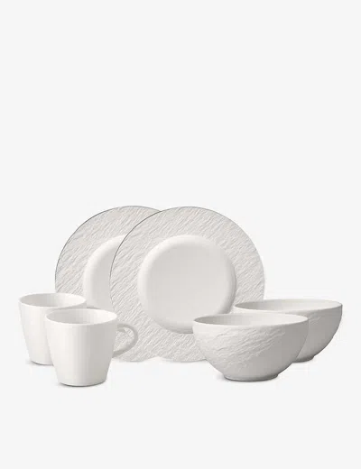 Villeroy & Boch Manufacture Rock Porcelain Breakfast Set Of Six In White