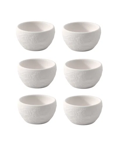 Villeroy & Boch Manufacture Rock Salt And Pepper Cellars, Set Of 6 In White