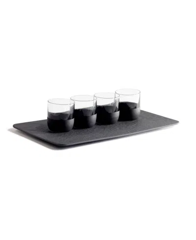 Villeroy & Boch Manufacture Rock Tasting Shot Glasses, Set Of 5 In Black