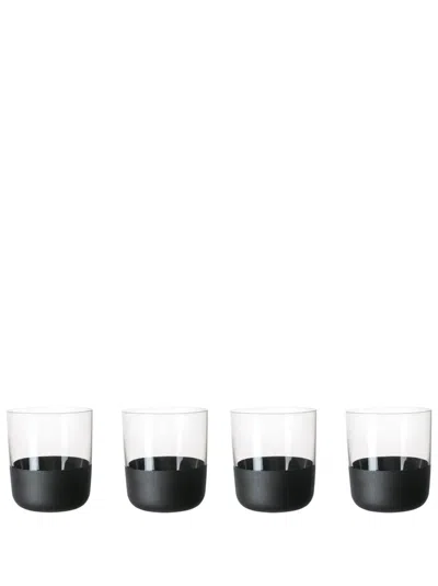 Villeroy & Boch Manufacture Rock Whiskey Glass (set Of 4) In Black