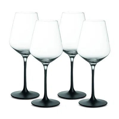Villeroy & Boch Villeroy Boch Manufacture Rock White Wine Glasses, Set Of 4 In Black