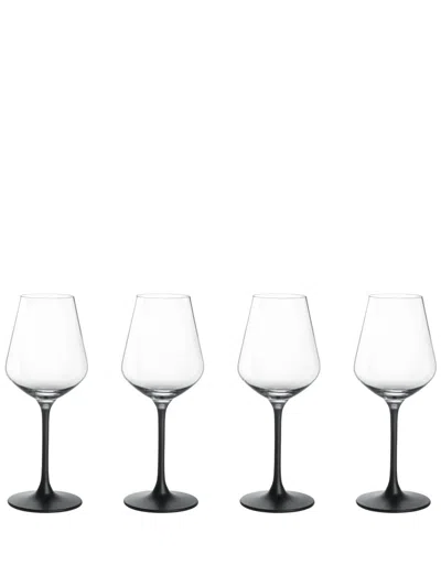 Villeroy & Boch Manufacture Rock Wine Glasses (set Of 4) In Black