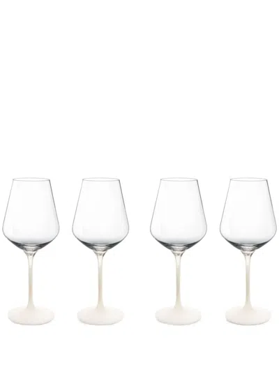 Villeroy & Boch Manufacture Rock Wine Glasses (set Of Four) In White