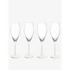 Villeroy & Boch Manufacture Rock Blanc Crystal Champagne Flute Set Of Four