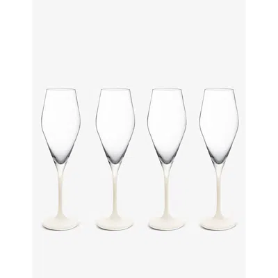 Villeroy & Boch Manufacture Rock Blanc Crystal Champagne Flute Set Of Four In Blue