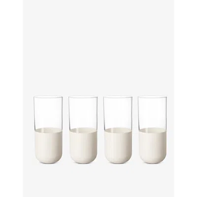 Villeroy & Boch Manufacture Rock Blanc Crystal Long Tumblers Set Of Four In Blue