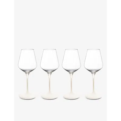 Villeroy & Boch Manufacturer Rock Blanc Crystal White Wine Globlet Set Of Four In Blue