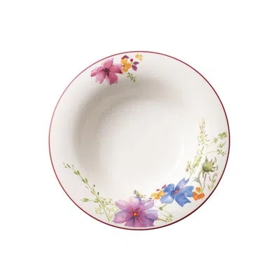 Villeroy & Boch Mariefleur 13.5" Rim Soup Plate In White;green;purple