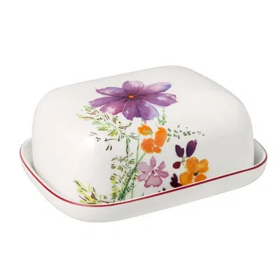 Villeroy & Boch - Mariefleur Basic Butter Dish With Lid, Colorful, Dishwasher-safe, Microwave Safe, Butter Storage,  In White