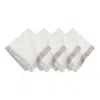Villeroy & Boch Metallic Brushstroke Napkins, Set Of 4 In White