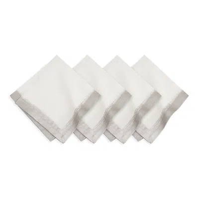 VILLEROY & BOCH METALLIC BRUSHSTROKE NAPKINS, SET OF 4,23312WHT