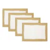 Villeroy & Boch Metallic Brushstroke Placemats, Set Of 4 In Ivory