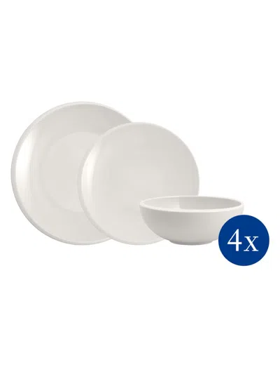 Villeroy & Boch New Moon 12 Piece Set For 4 Dinnerware Set In White
