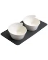 Villeroy & Boch New Wave 3 Pc Condiment Set In White