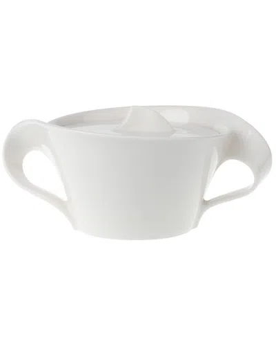 Villeroy & Boch New Wave 8.75oz Covered Sugar Bowl In White