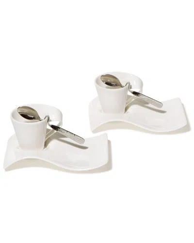 Villeroy & Boch New Wave Caffe 6pc Espresso Set In White